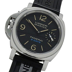 PANERAI Luminor Marina PAM00796 Wristwatch Men's Left Hand 8 Days Acciaio Hand-wound Stainless Steel SS Rubber Leather Polished