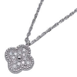 Van Cleef & Arpels Sweet Alhambra Necklace for Women, 750WG, Diamond, White Gold, Polished