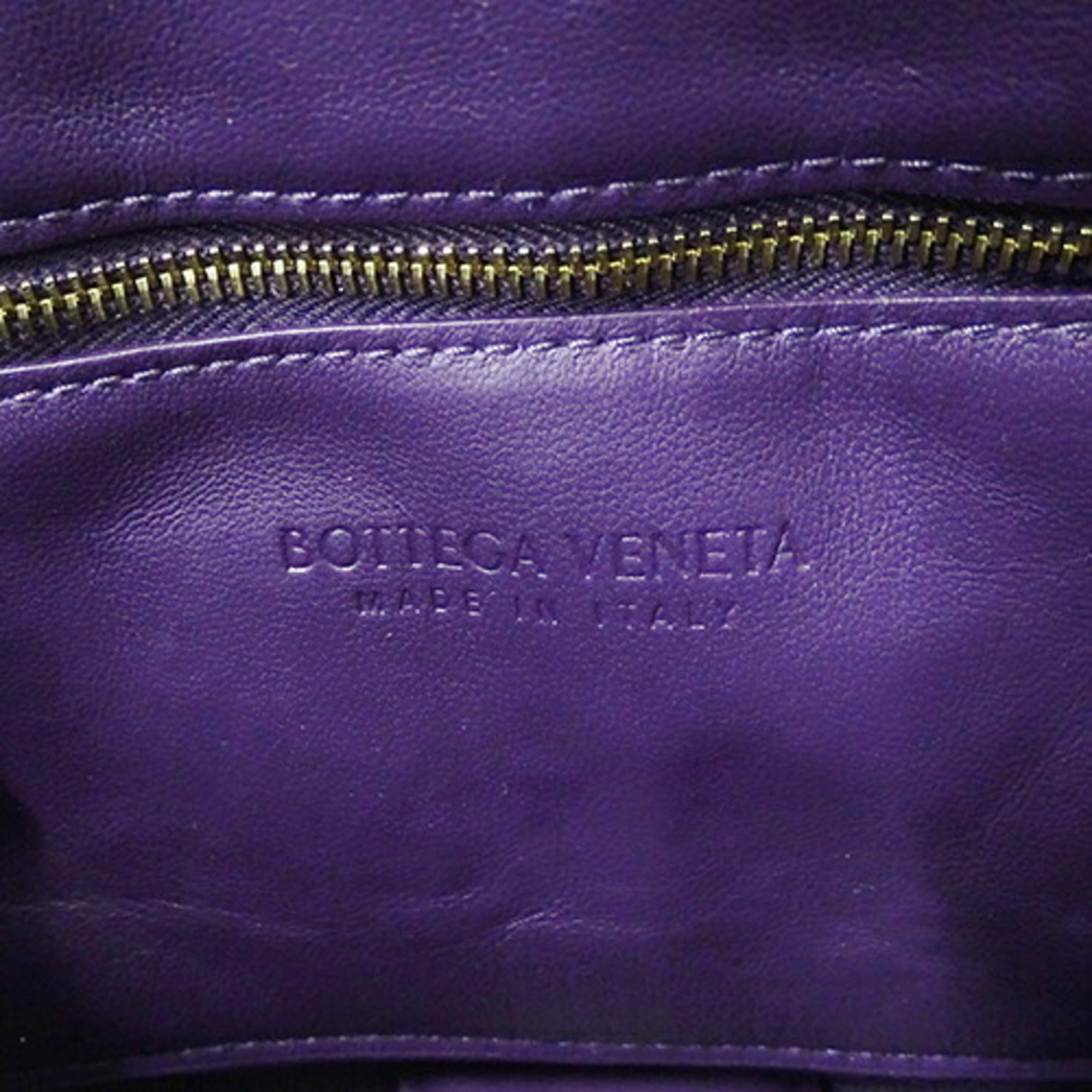Bottega Veneta Women's Shoulder Bag Padded Cassette Deerskin Bonded Lambskin Raisin 591970 Purple Compact