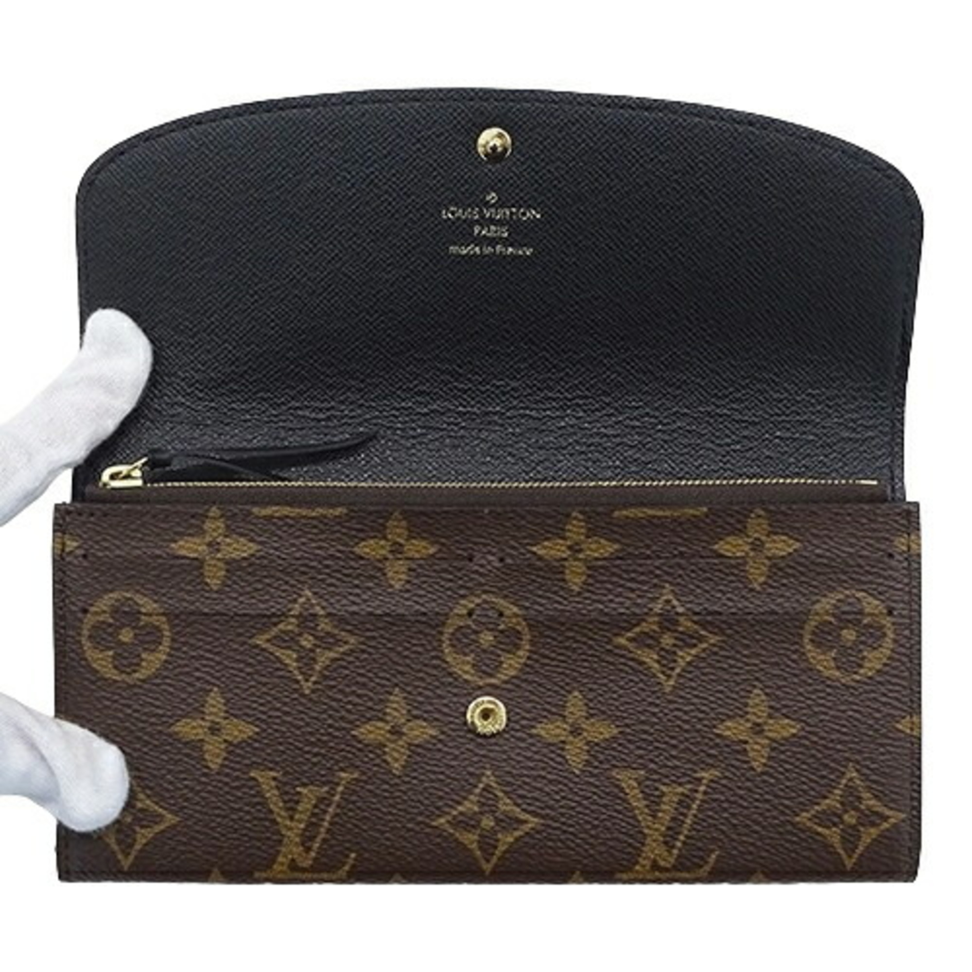 Louis Vuitton LOUIS VUITTON Wallet Monogram Reverse Women's Long Portefeuille Emily M82157 Brown Beige