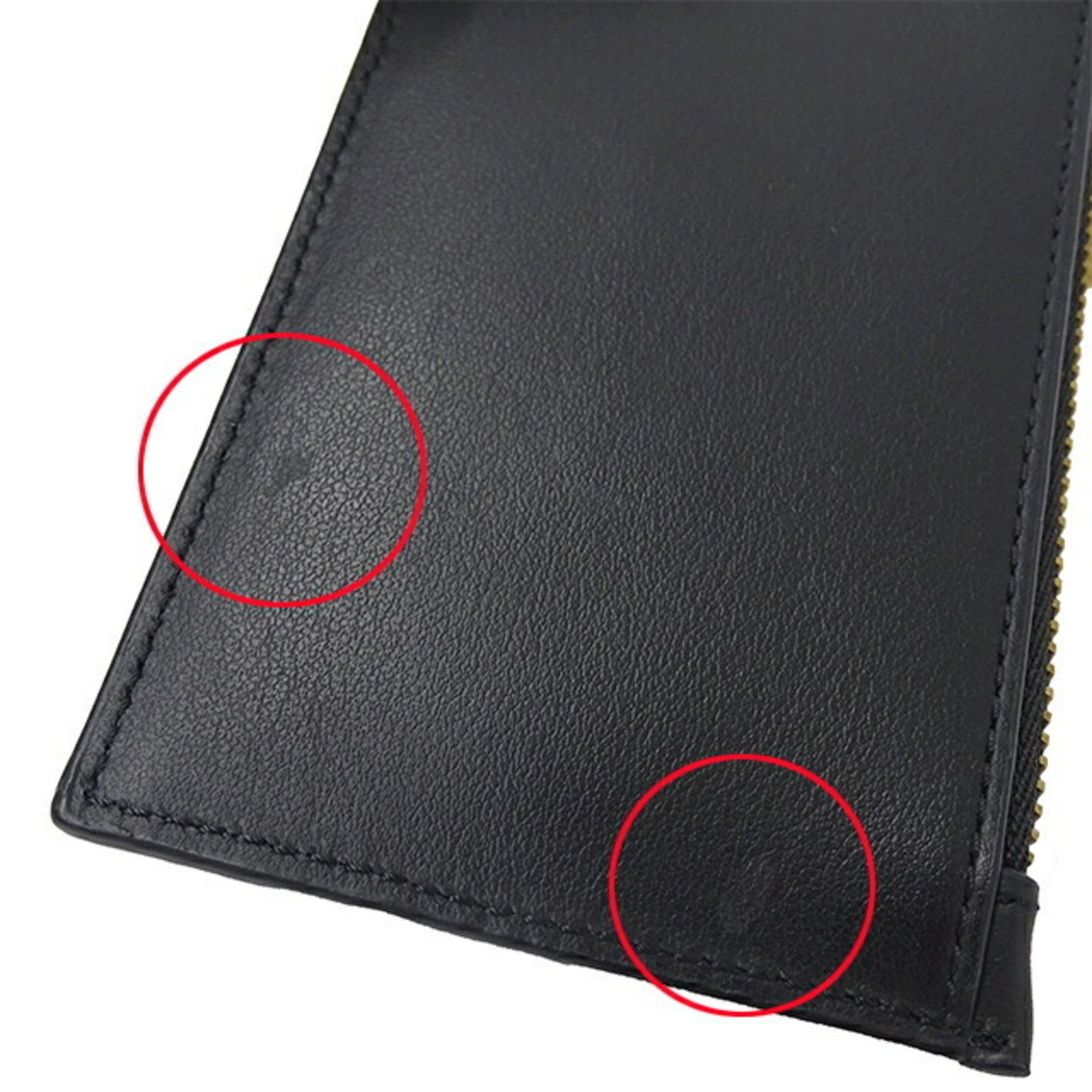 Versace VERSACE Card Case Women's Men's Leather Fragment Black Key Wallet Ring Compact Medusa