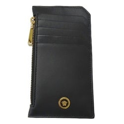 Versace VERSACE Card Case Women's Men's Leather Fragment Black Key Wallet Ring Compact Medusa