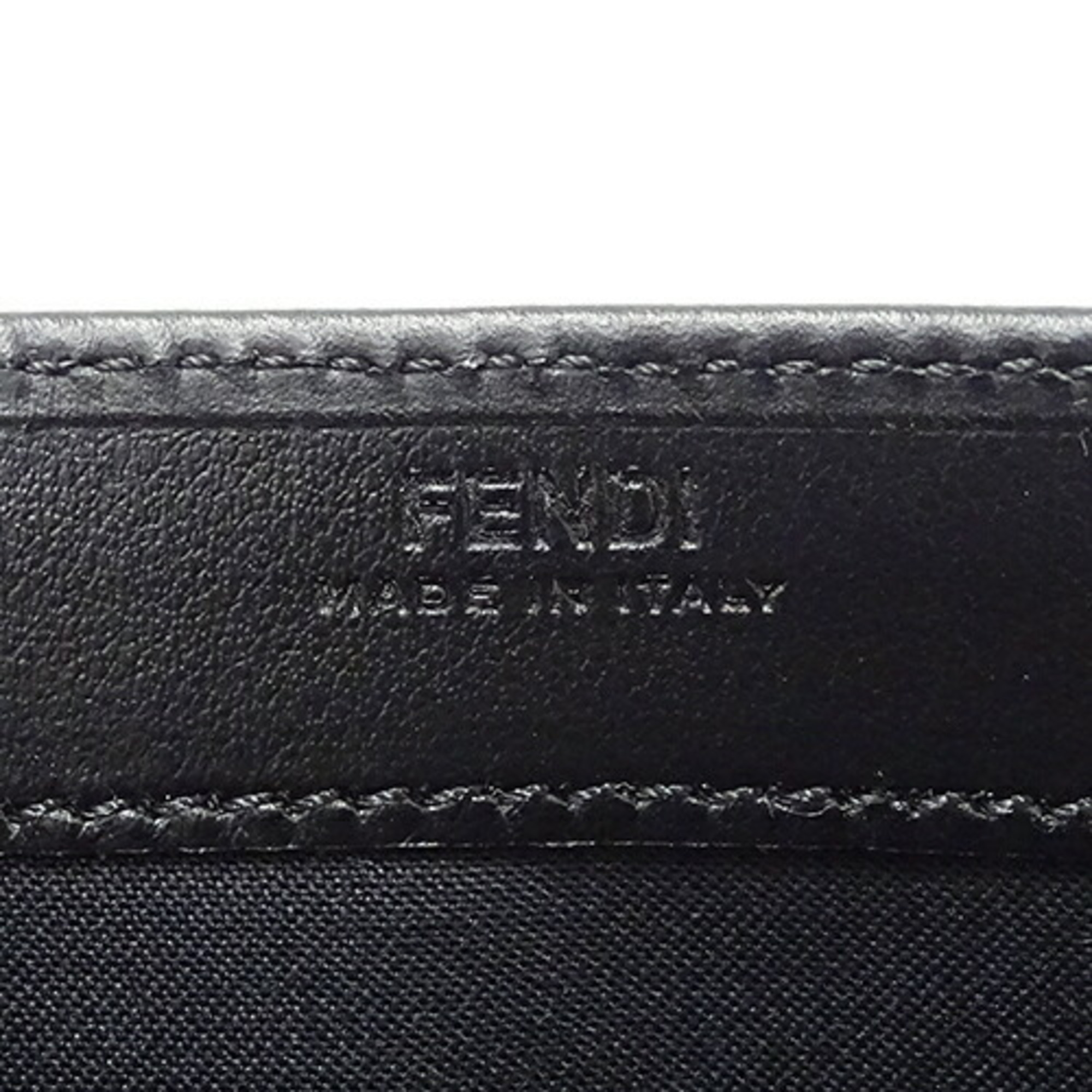 FENDI wallet for women and men, long wallet, leather, black, 8M0251, black embossed