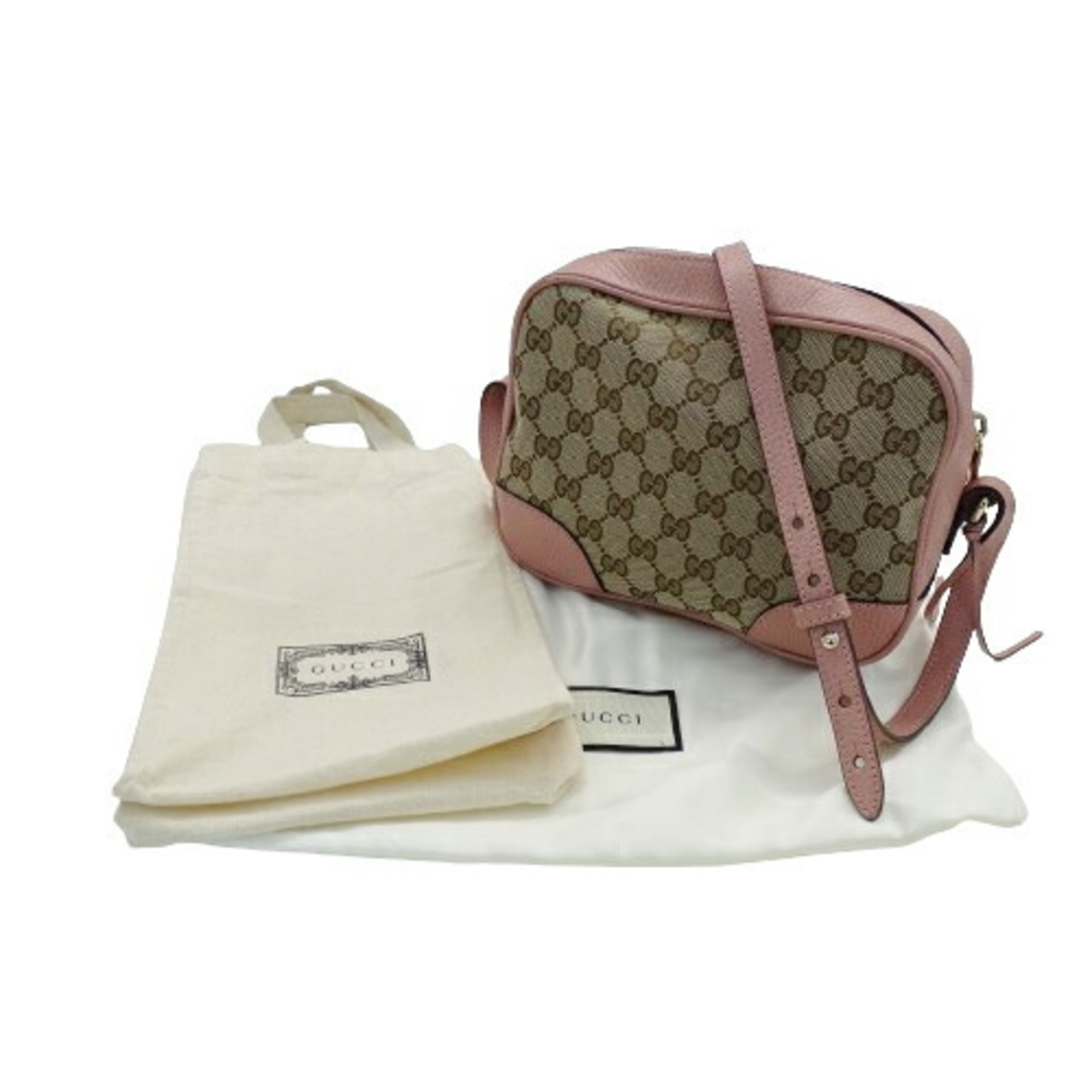 GUCCI Women's Shoulder Bag GG Canvas Beige Pink 449413