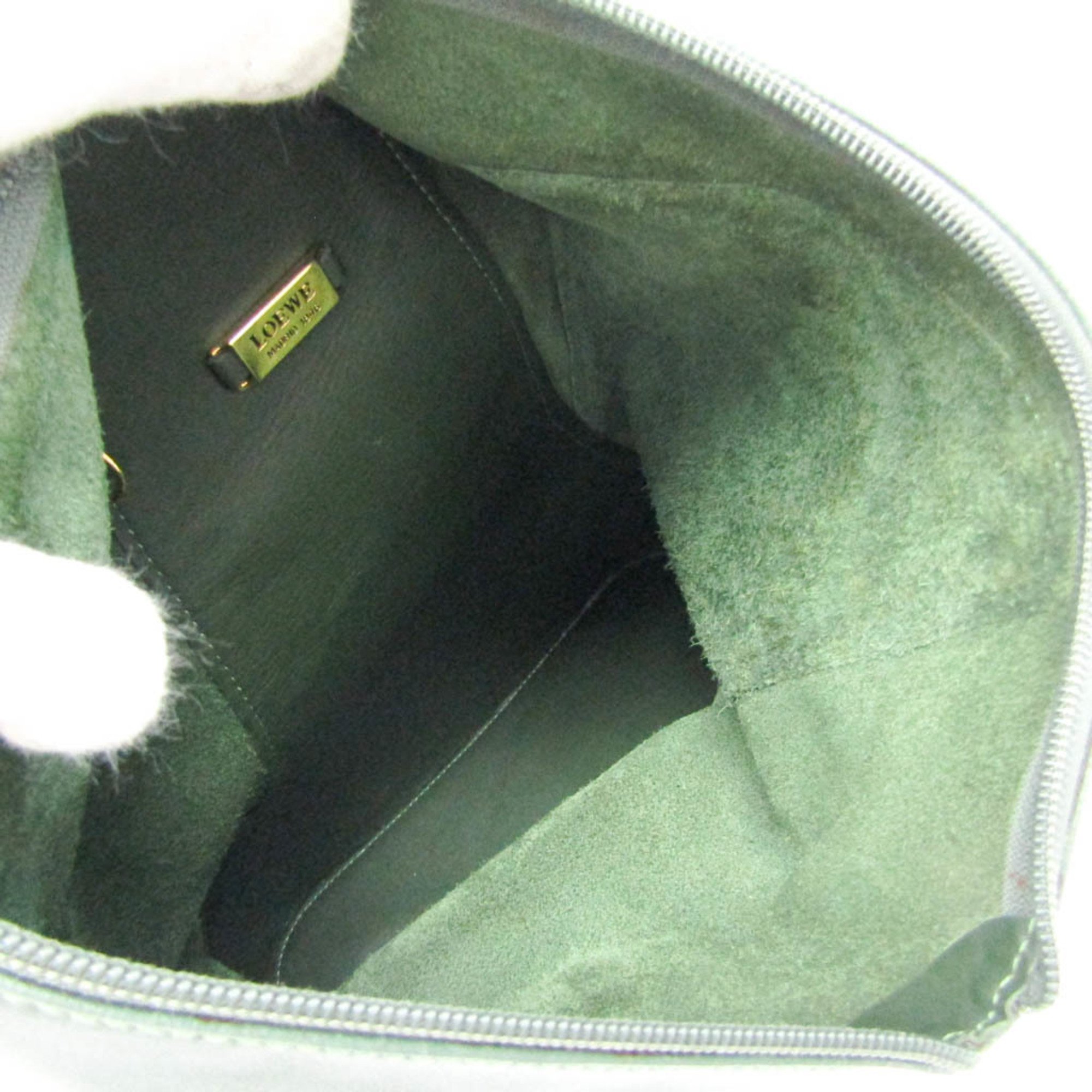 Loewe Anton Women's Leather Shoulder Bag Dark Green