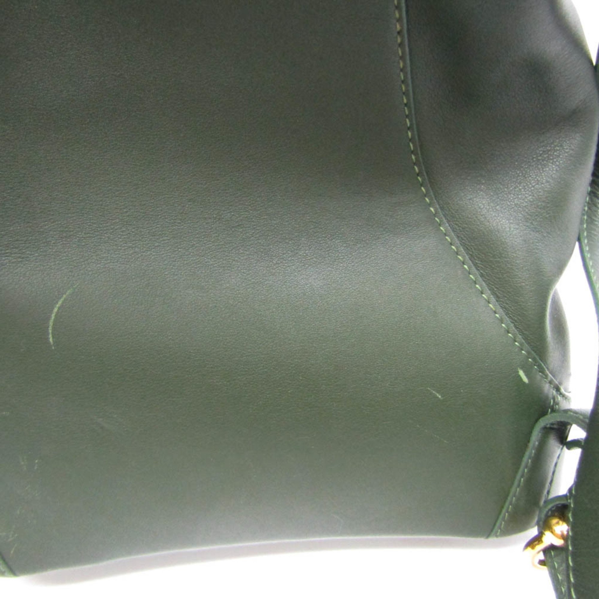 Loewe Anton Women's Leather Shoulder Bag Dark Green