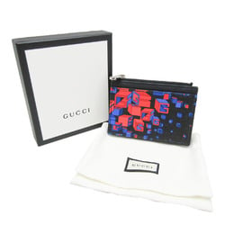 Gucci Square G Space 628471 Leather PVC Card Case Black,Blue,Red Color