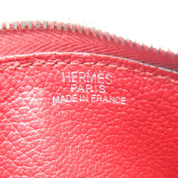 Hermes Clarisse PM Women,Men Chevre Leather Coin Purse/coin Case Red Color