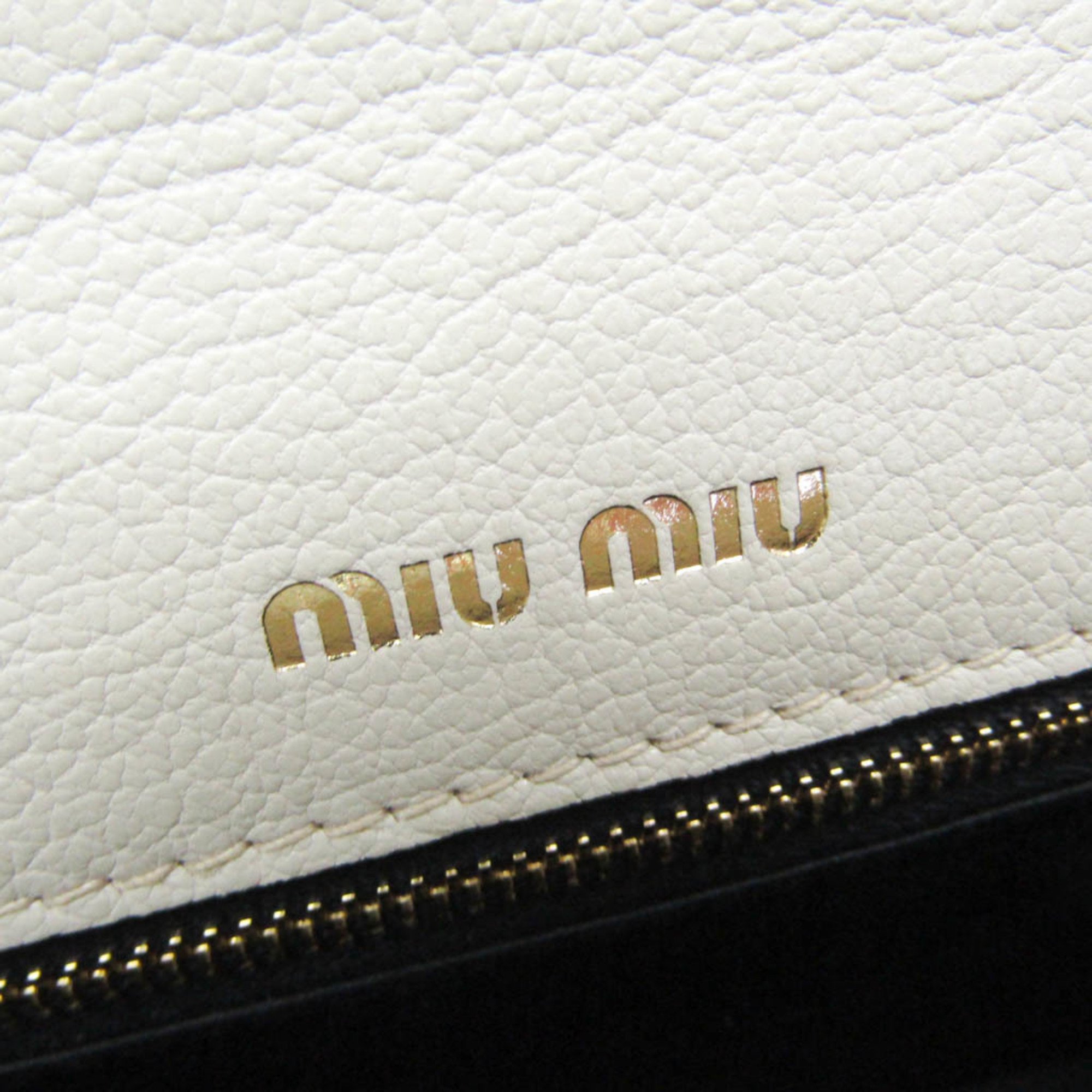 Miu Miu Women's Leather Shoulder Bag Off-white