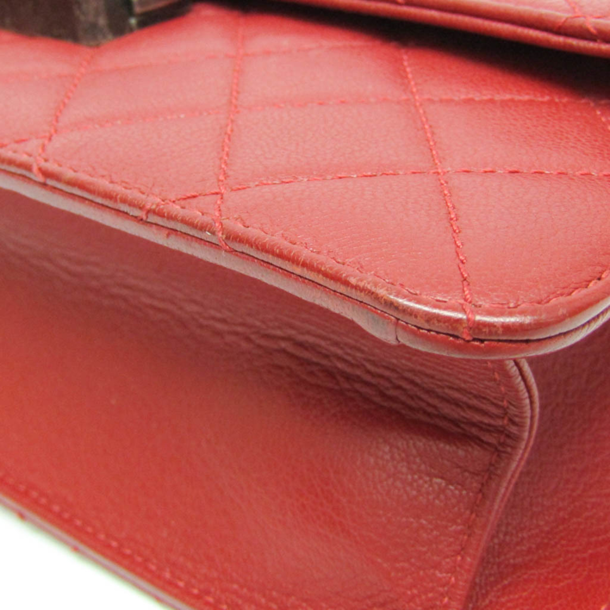 Chanel Matelasse Women's Leather Shoulder Bag Red Color