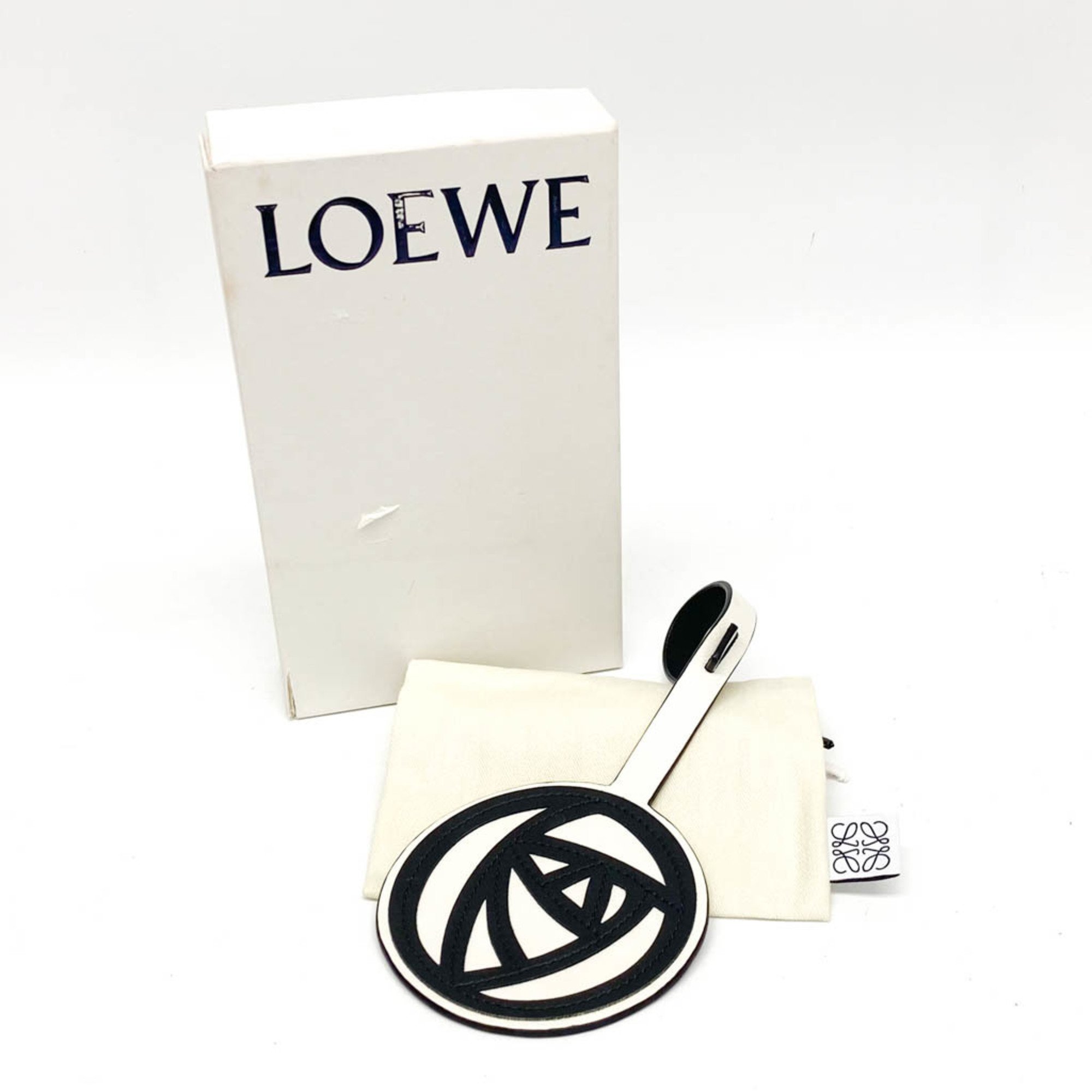Loewe Leather Handbag Charm Black,White BAG CHARM ROSE 111.19.030