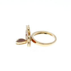 Van Cleef & Arpels Sweet Alhambra Effeuillage Ring Pink Gold (18K) Fashion Carnelian,Diamond Band Ring Carat/0.08 Pink Gold