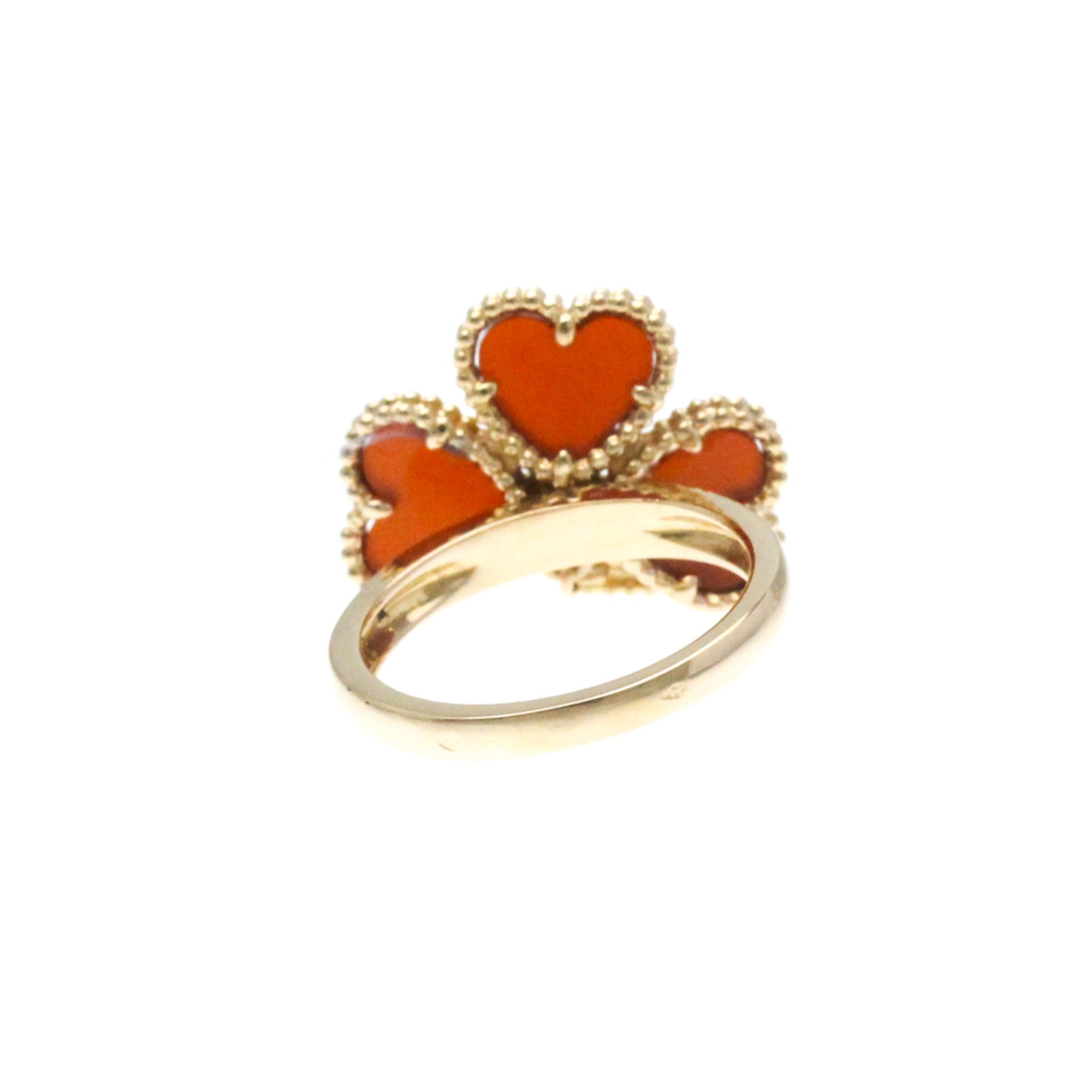 Van Cleef & Arpels Sweet Alhambra Effeuillage Ring Pink Gold (18K) Fashion Carnelian,Diamond Band Ring Carat/0.08 Pink Gold