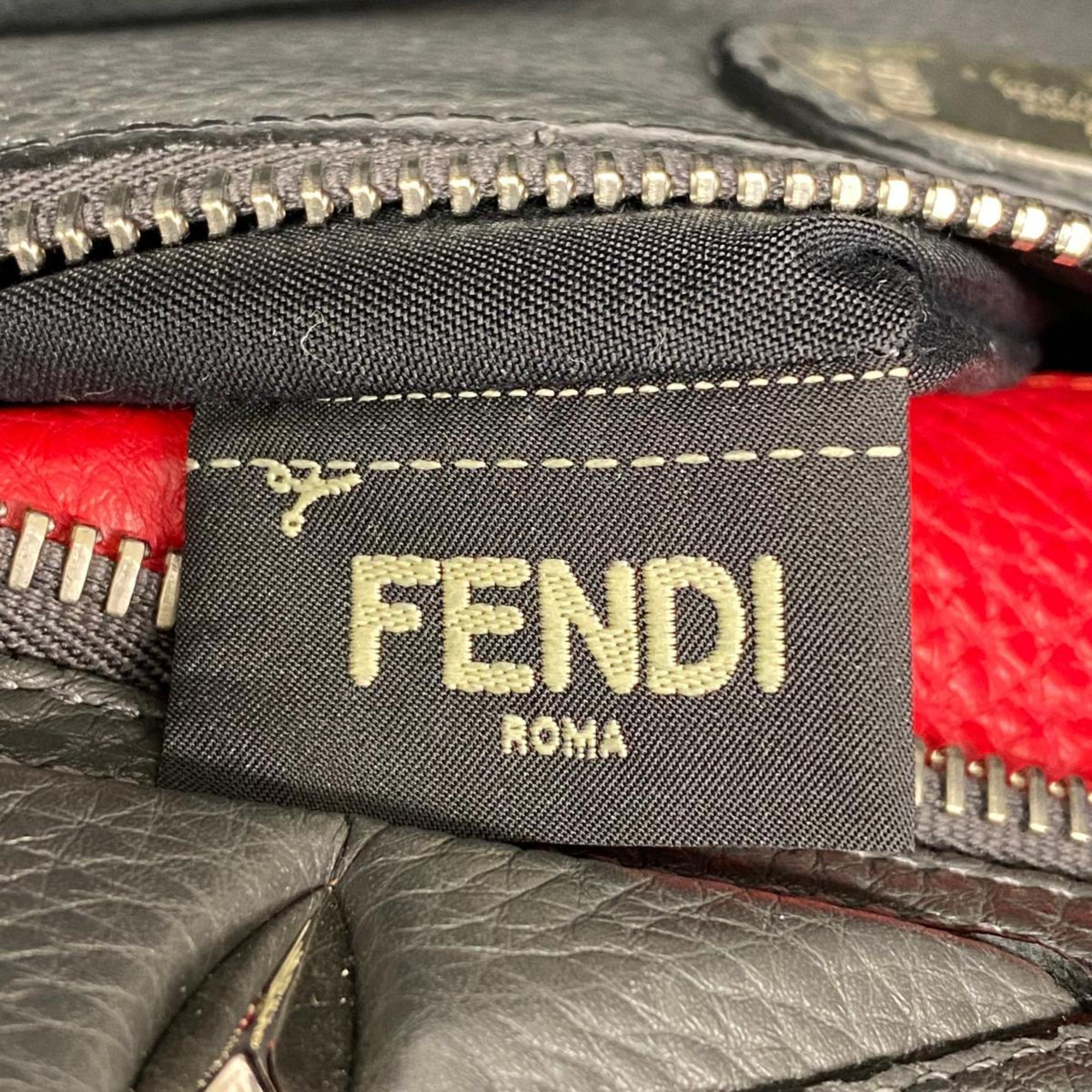 Fendi handbag Monster Selleria Peekaboo leather dark grey for men and women