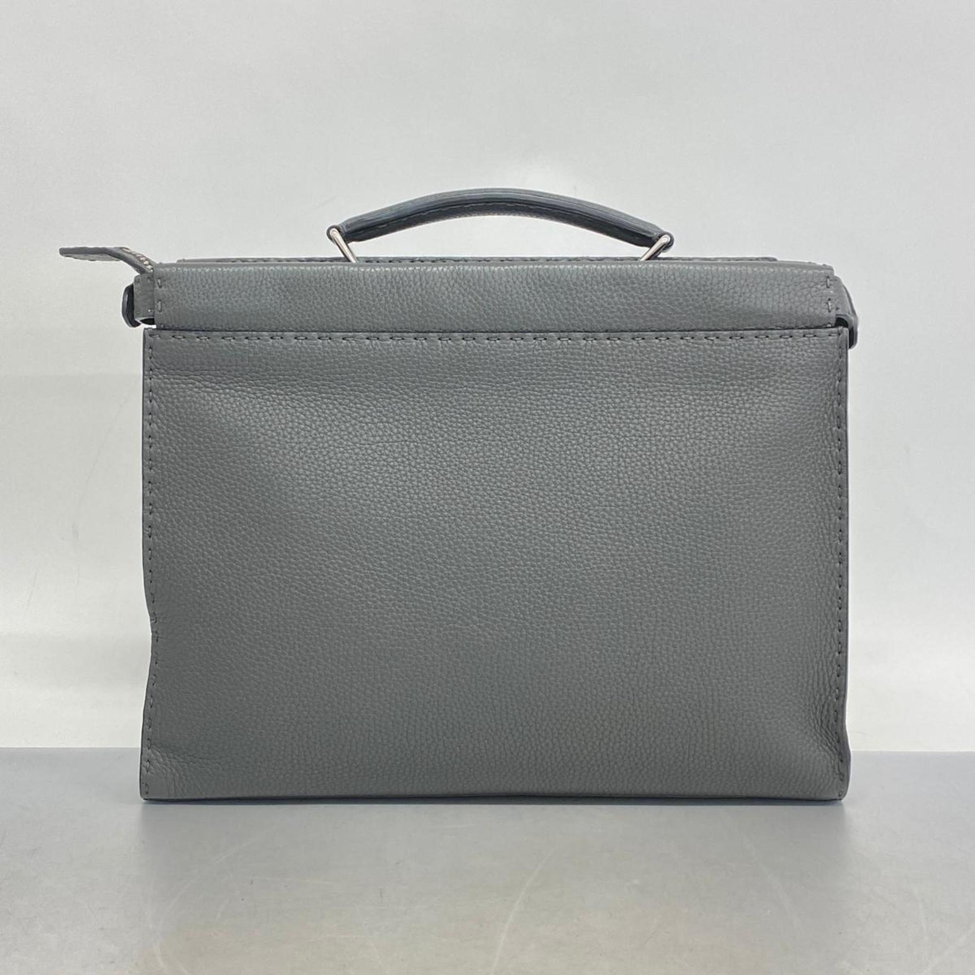 Fendi handbag Monster Selleria Peekaboo leather dark grey for men and women