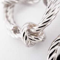 Hermes Necklace Cordage/Rope Metal Silver Men's Women's