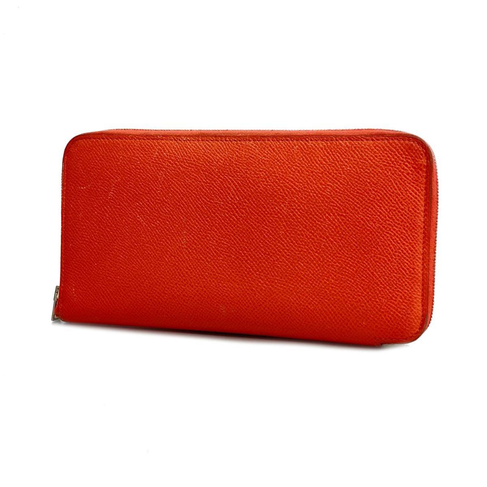 Hermes Long Wallet Azap Silk In T Stamped Veau Epsom Rose Jaipur Women's