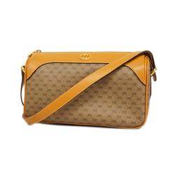 Gucci Shoulder Bag Micro GG 001 58 0920 Leather Brown Beige Women's