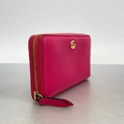 Gucci Long Wallet GG Marmont 456117 Leather Pink Women's
