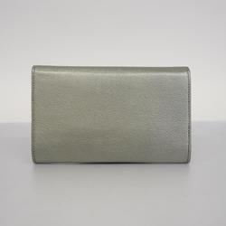 chanel wallet leather silver ladies