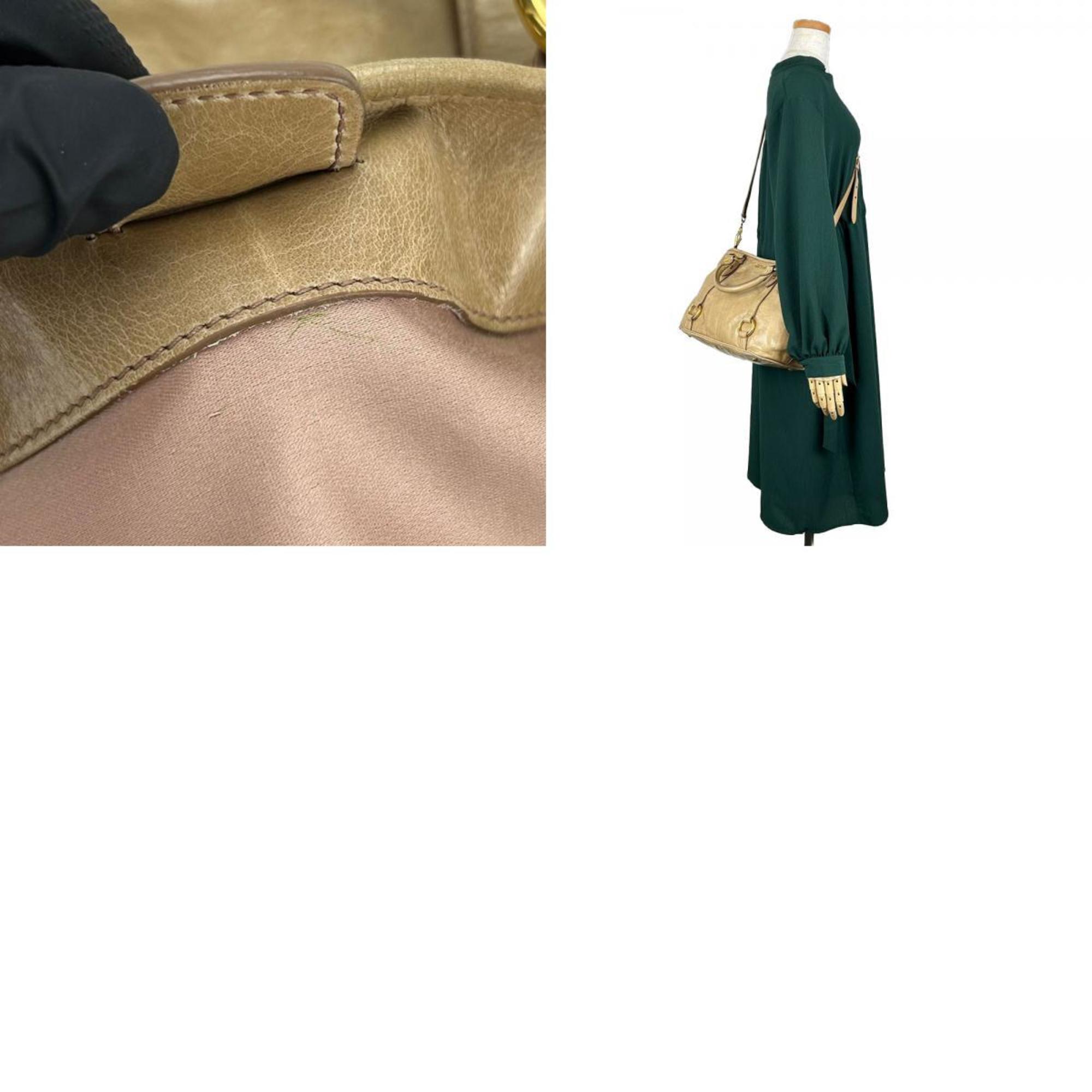 Miu Miu Miu Handbag Leather Beige Shoulder Bag Women's