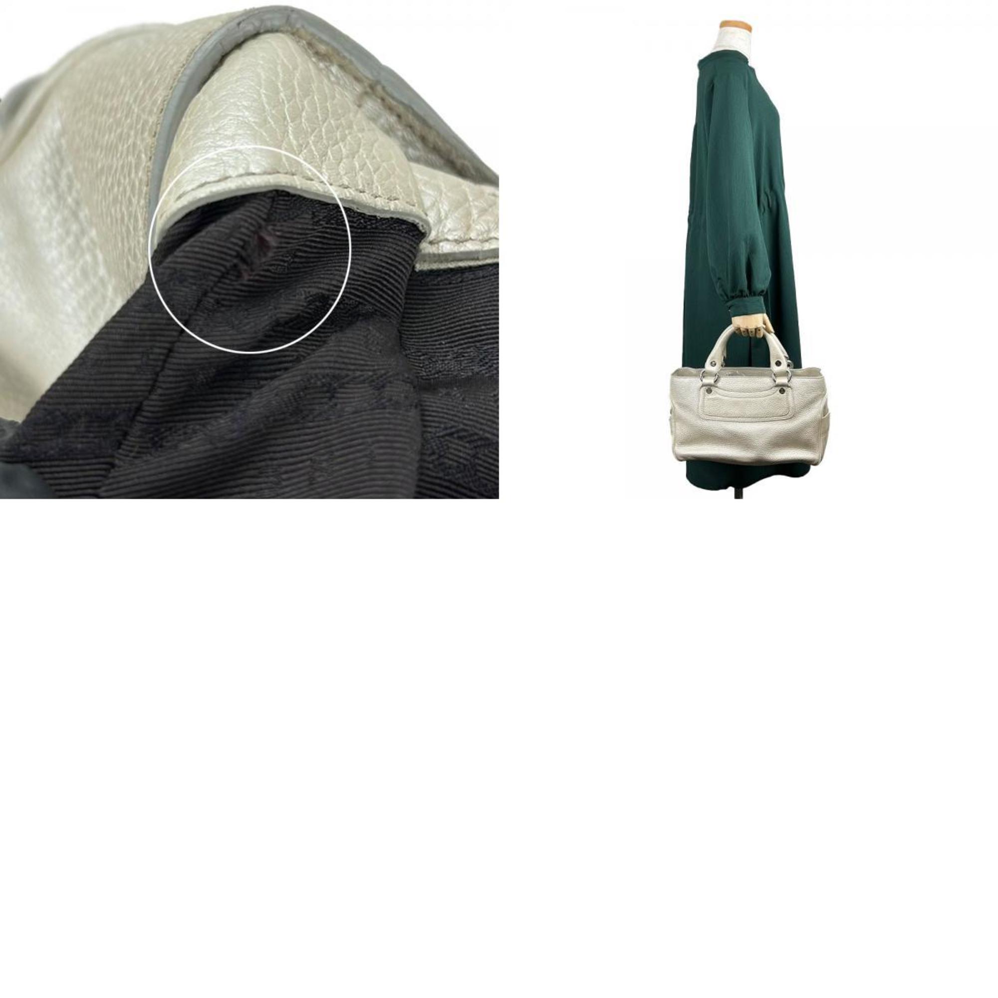 CELINE Handbag 134023NGR Leather Boogie Back Women's