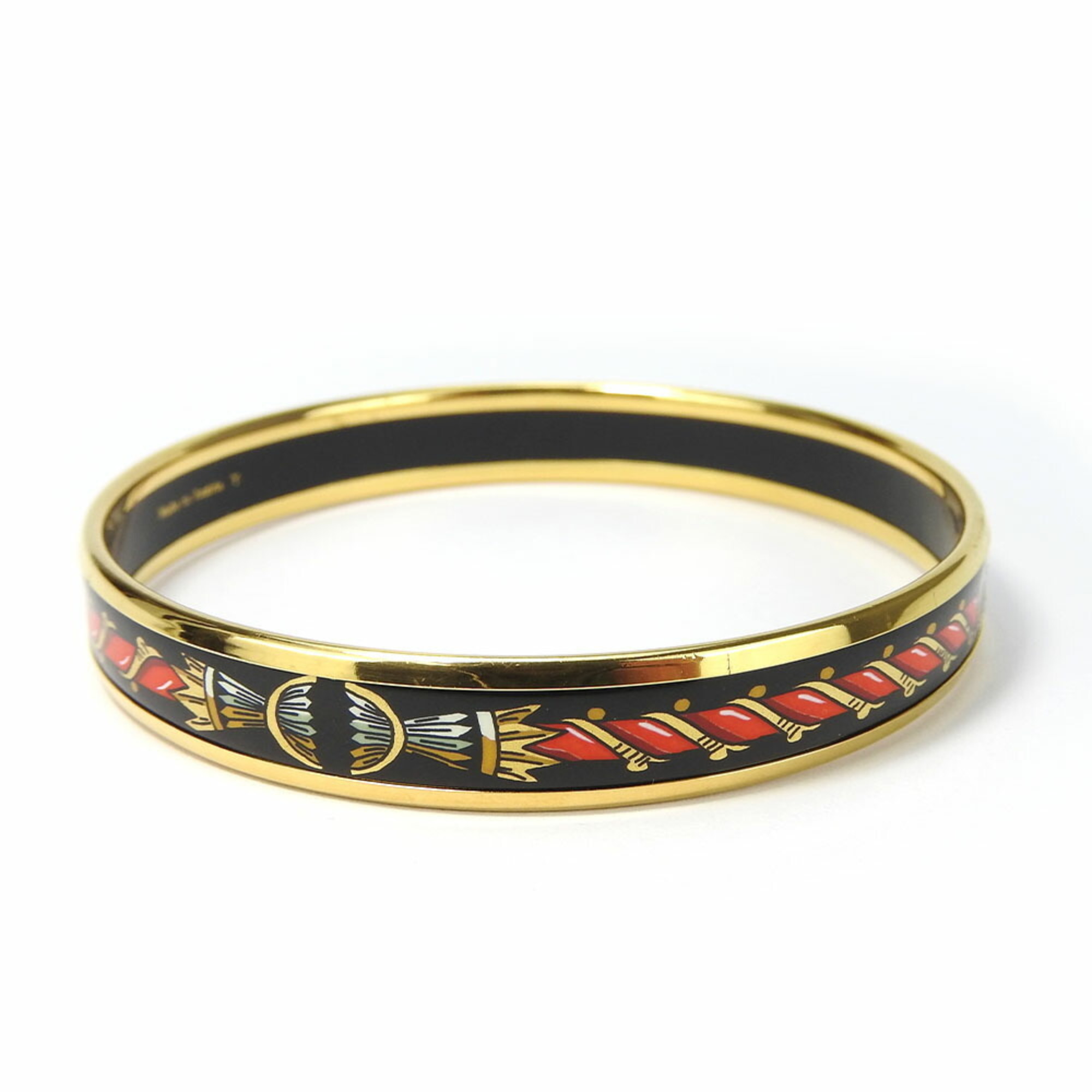 Hermes Bangle, Enamel PM, Enamel, Metal, Black, Y Stamp, Women's, HERMES