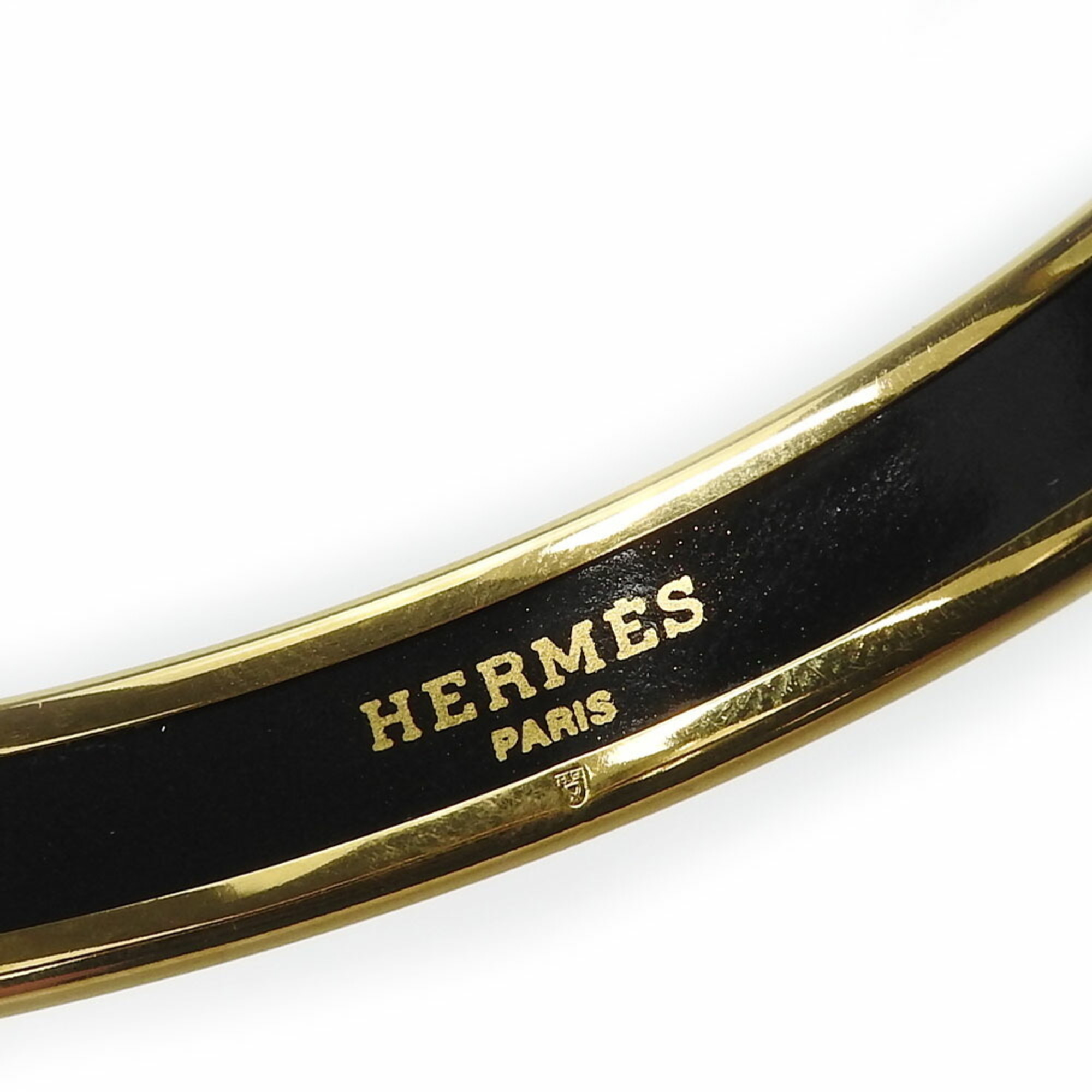 Hermes Bangle, Enamel PM, Enamel, Metal, Black, Y Stamp, Women's, HERMES