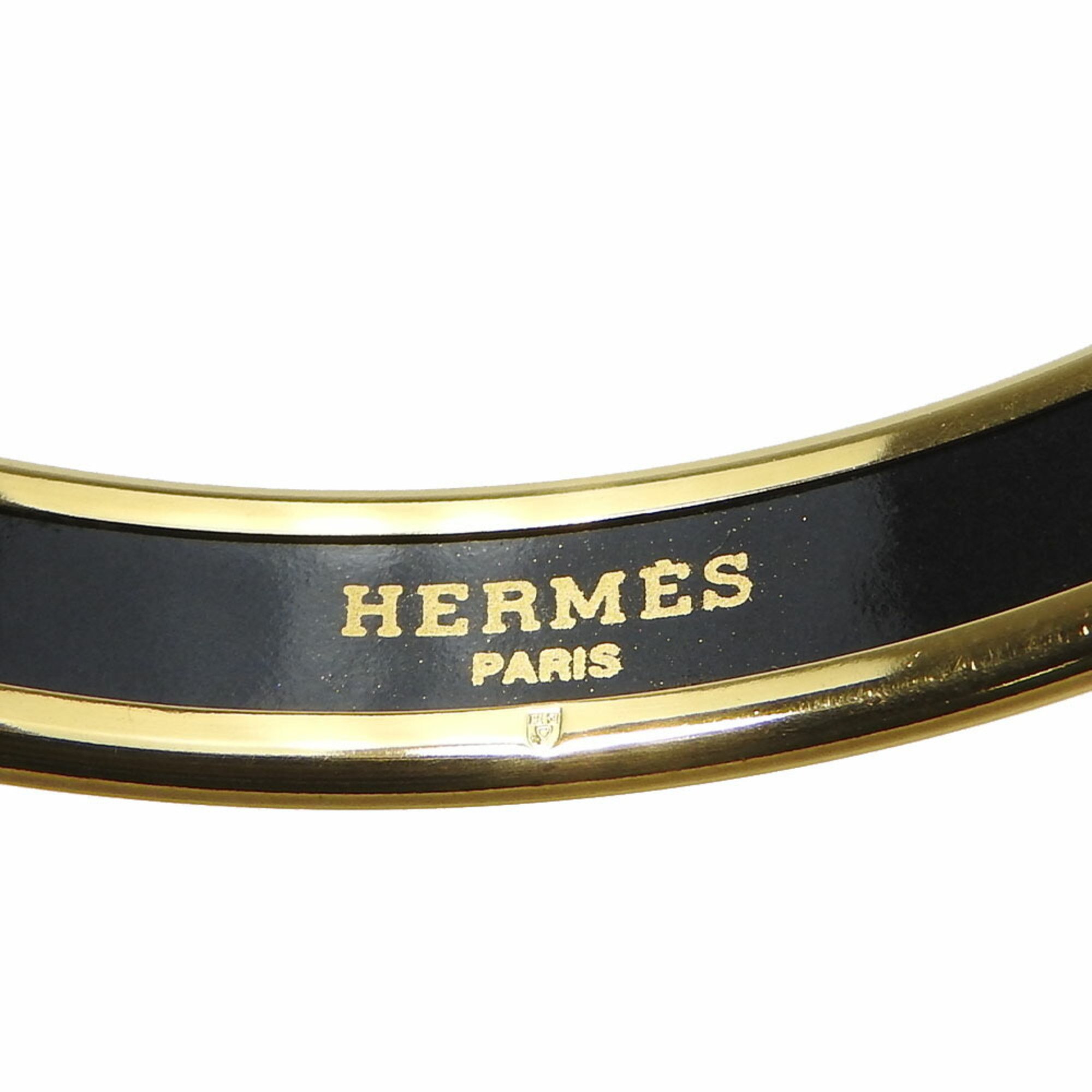 Hermes Bangle, Enamel PM, Enamel, Metal, Black, Y Stamp, Women's, HERMES