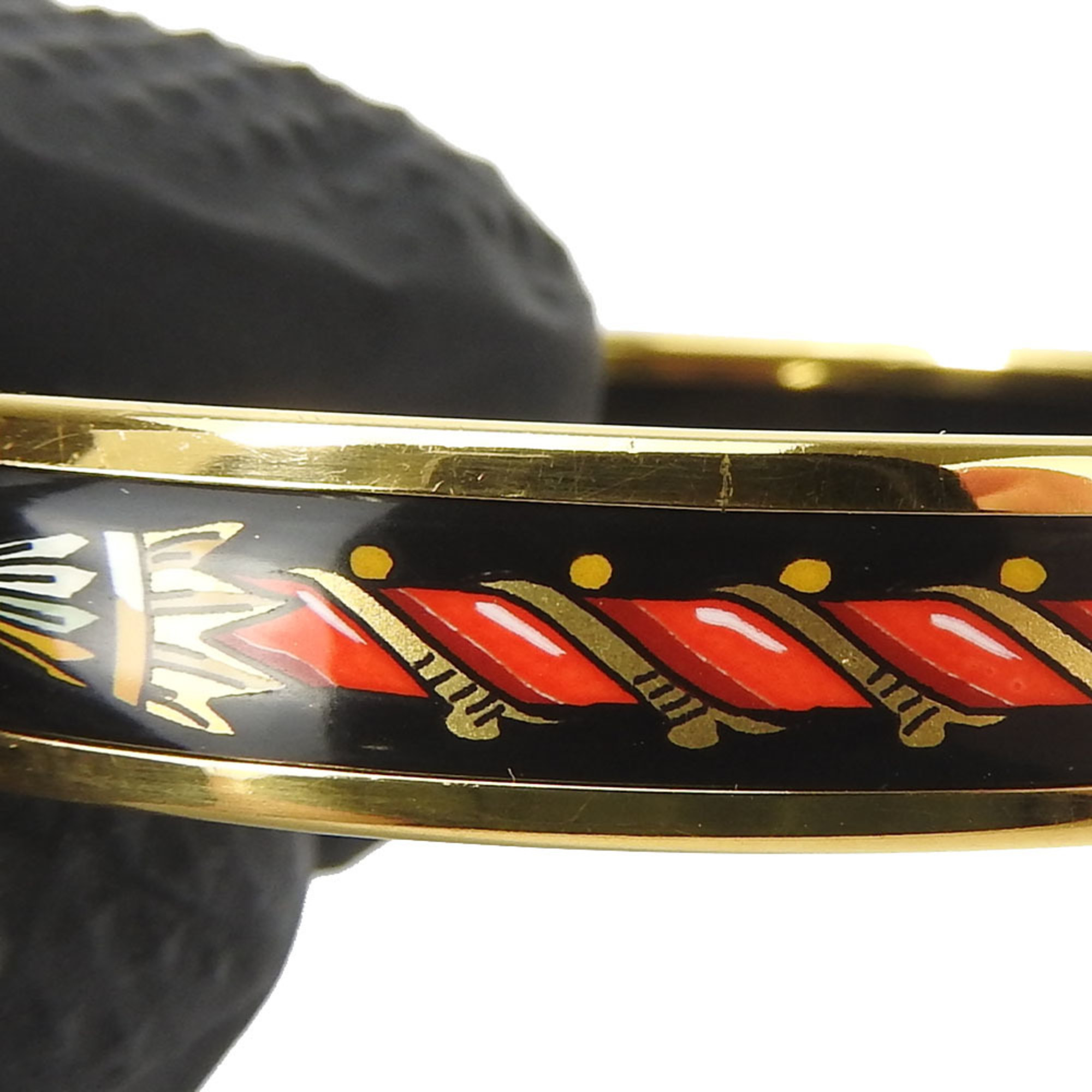 Hermes Bangle, Enamel PM, Enamel, Metal, Black, Y Stamp, Women's, HERMES