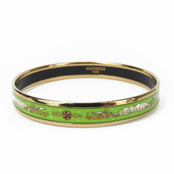 Hermes Bangle, Enamel PM, Metal, Cloisonne, Green, B Stamp, Accessory, Women's, HERMES