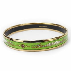 Hermes Bangle, Enamel PM, Metal, Cloisonne, Green, B Stamp, Accessory, Women's, HERMES