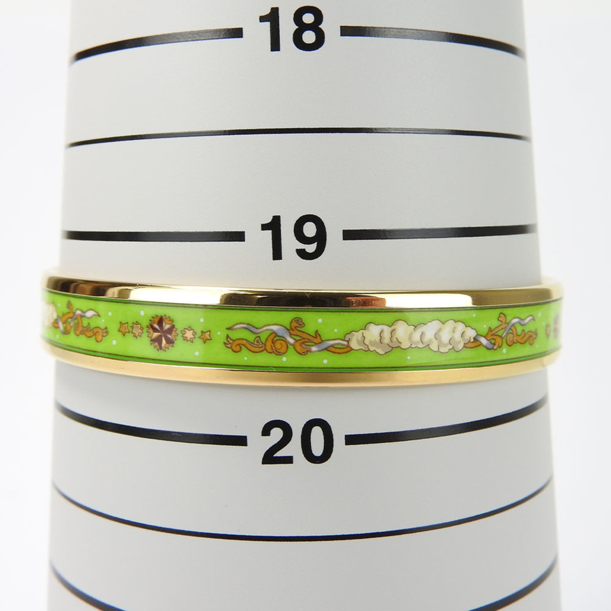 Hermes Bangle, Enamel PM, Metal, Cloisonne, Green, B Stamp, Accessory, Women's, HERMES