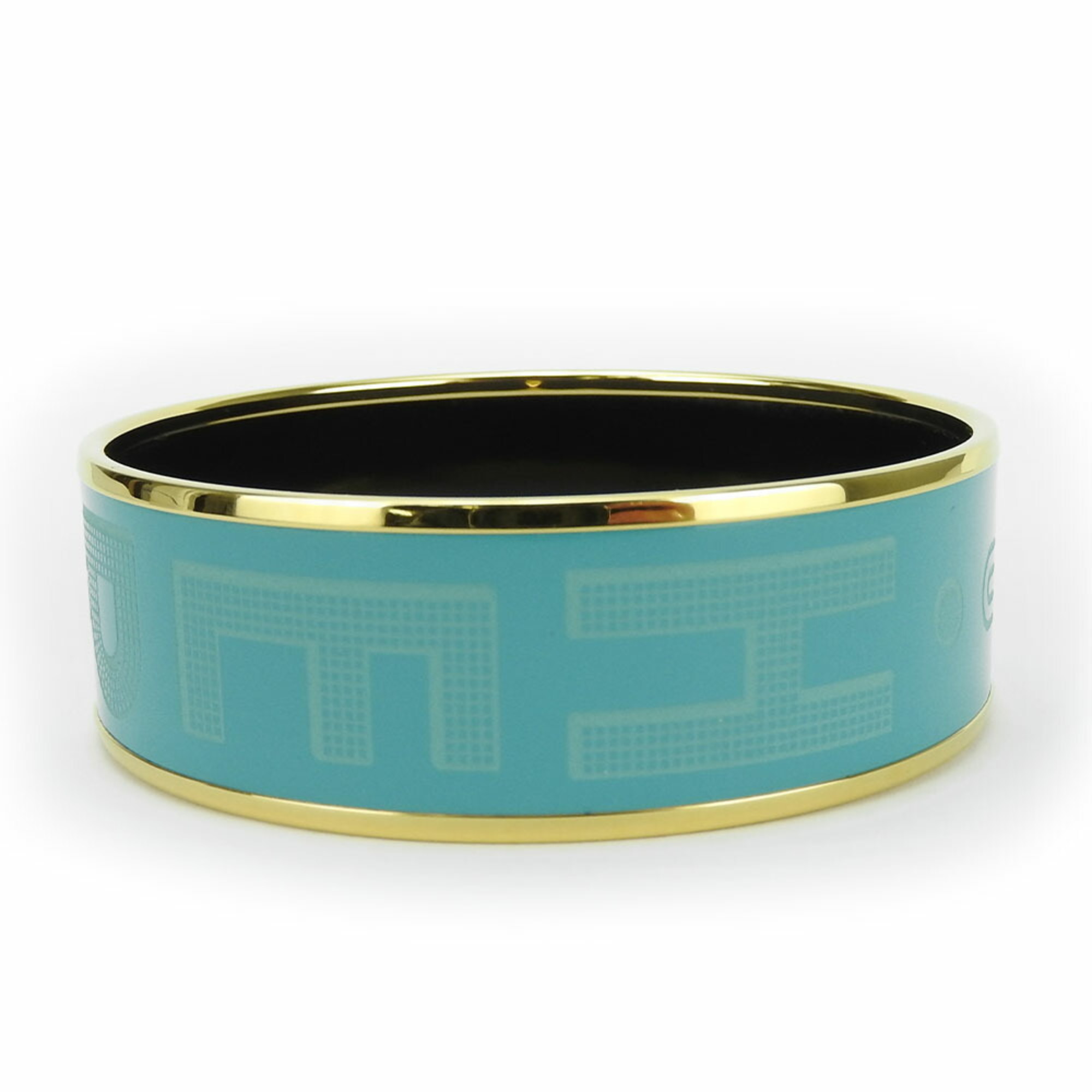 Hermes Bangle, GM enamel, metal, cloisonné, light blue, for women, HERMES