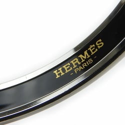 Hermes Bangle, enamel, metal, cloisonné, white, Cadalquivir, T engraved, women's, HERMES