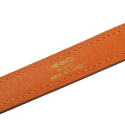 Hermes Dog Lead Kelly Box Calf Orange G Stamp Walking Women Men HERMES