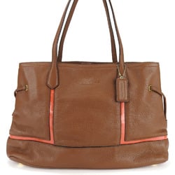Coach Tote Bag F29891 Leather Patent Brown Red Shoulder Women's COACH