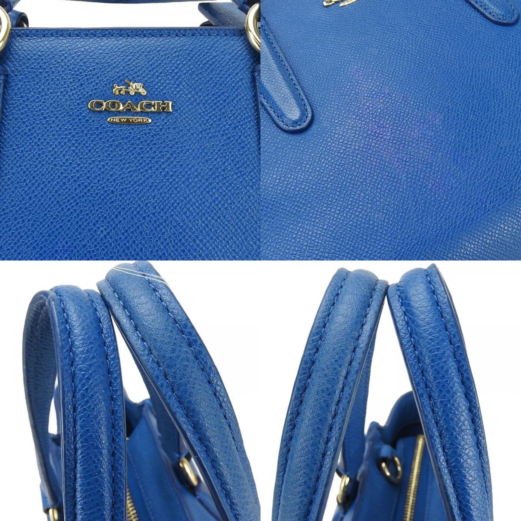 Coach handbag Crosby Carryall 33996 leather blue shoulder bag for women COACH