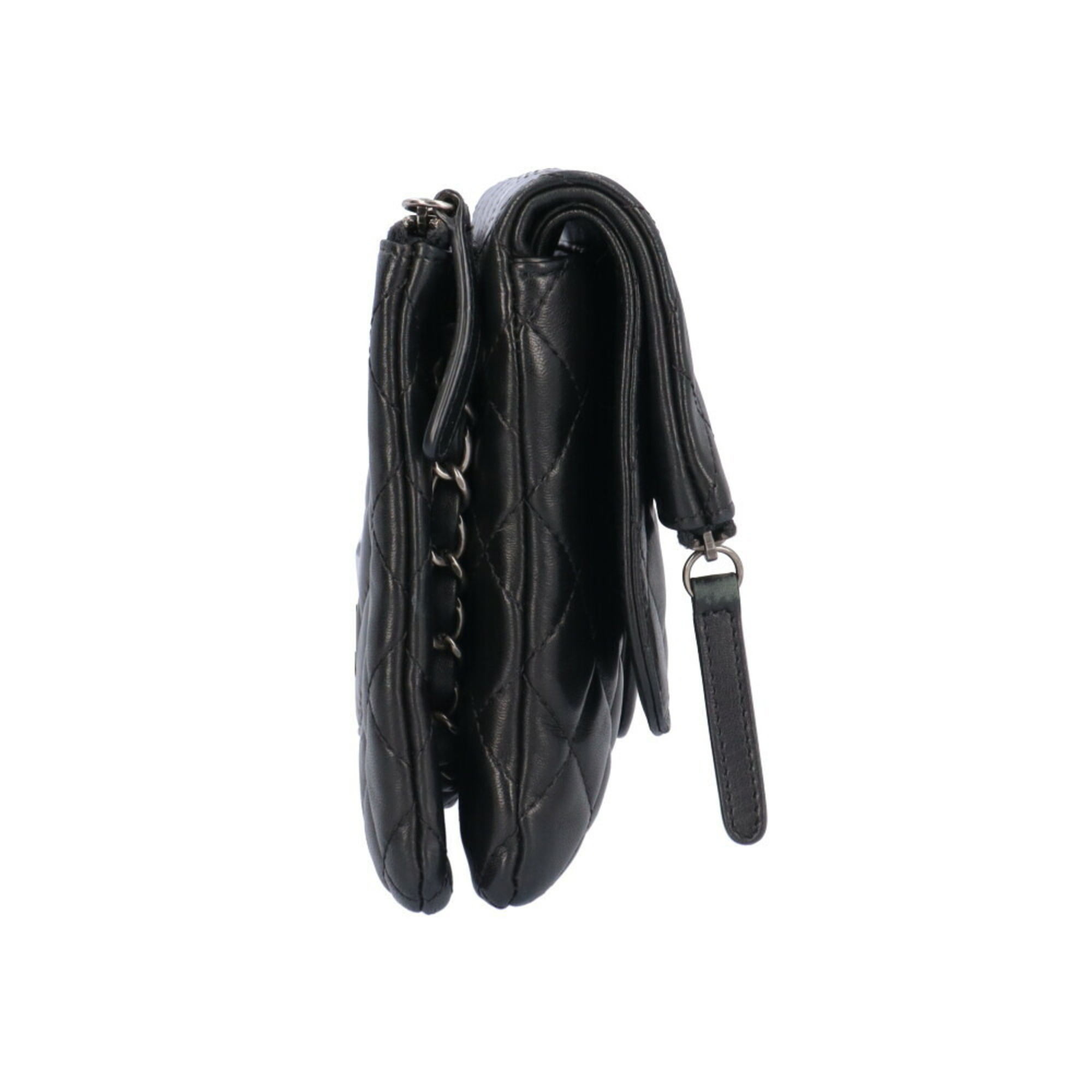 Chanel Matelasse Shoulder Bag Leather Black Women's CHANEL 2way