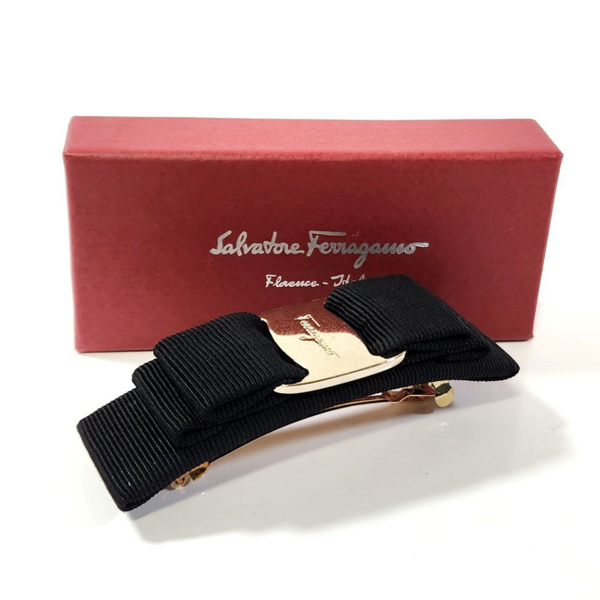 Salvatore Ferragamo Barrette Vara Hair Clip for Women Black