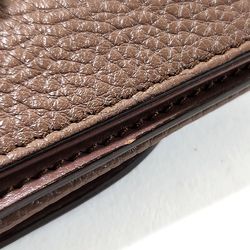Salvatore Ferragamo Gancini Bi-fold Wallet Brown Leather Compact Folding