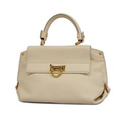 Salvatore Ferragamo Handbag Gancini Leather White Women's