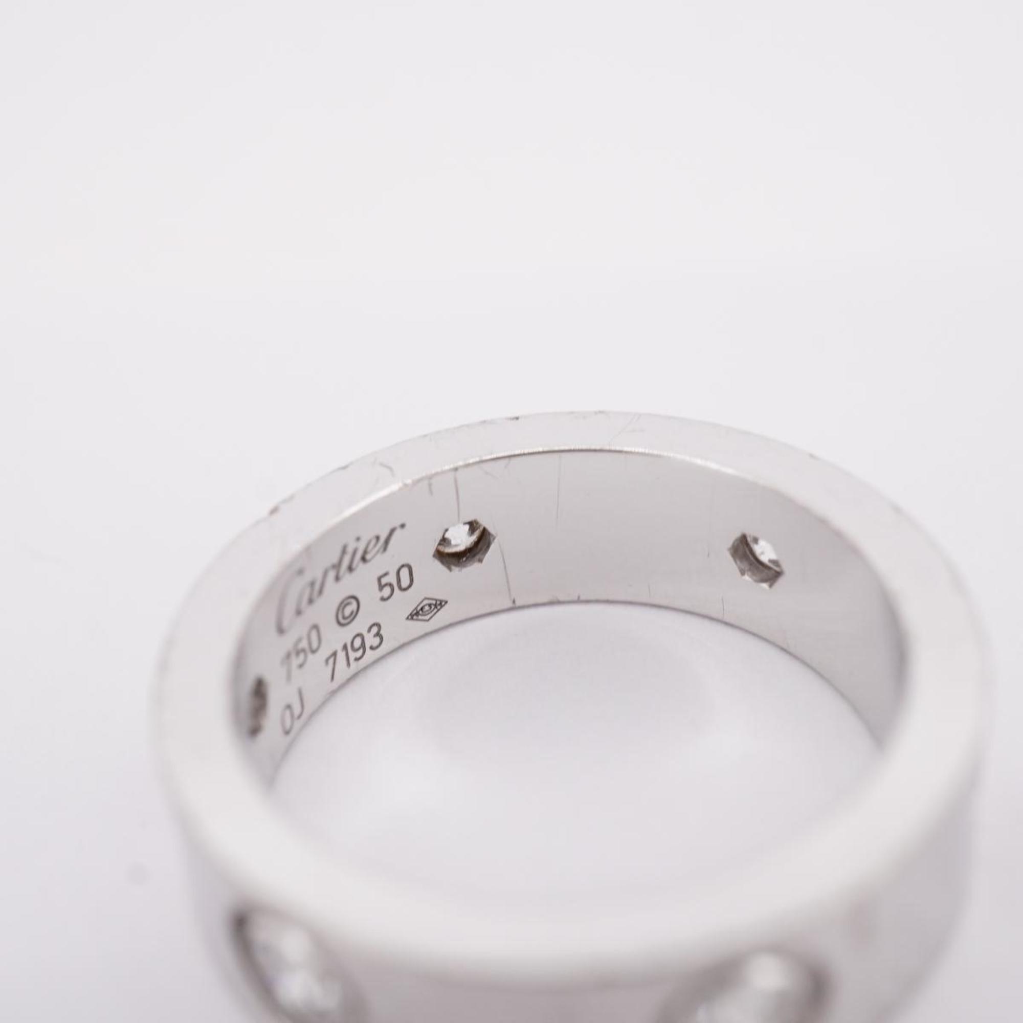 Cartier Ring Love Diamond K18WG White Gold Ladies