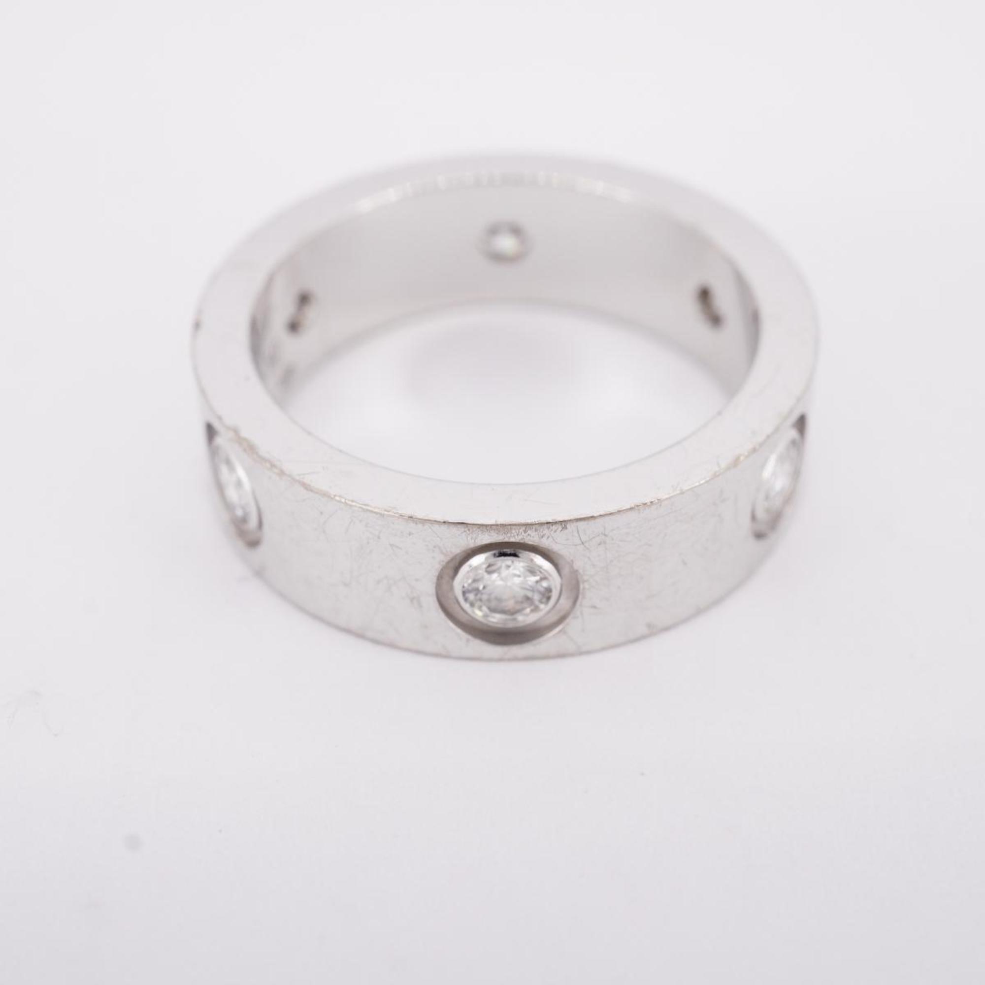 Cartier Ring Love Diamond K18WG White Gold Ladies