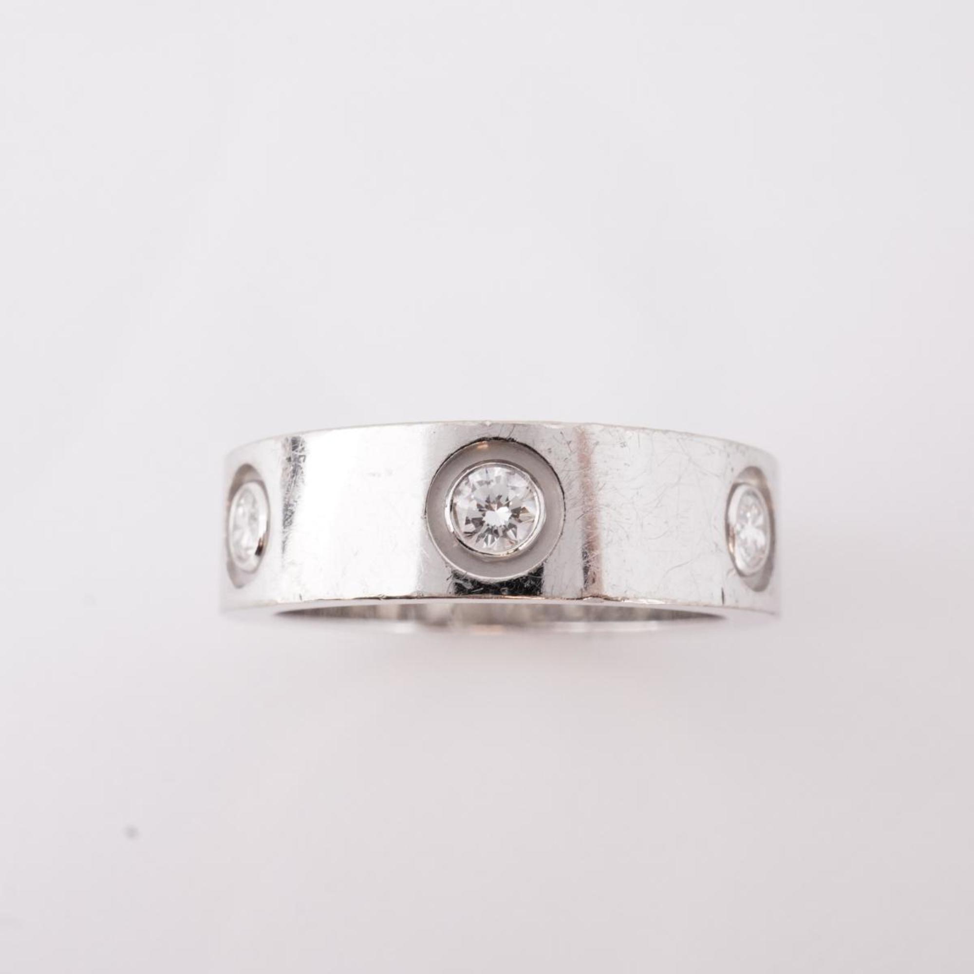 Cartier Ring Love Diamond K18WG White Gold Ladies