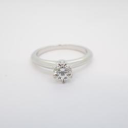 Tiffany Ring Solitaire 1PD Diamond Pt950 Platinum 0.41ct Ladies