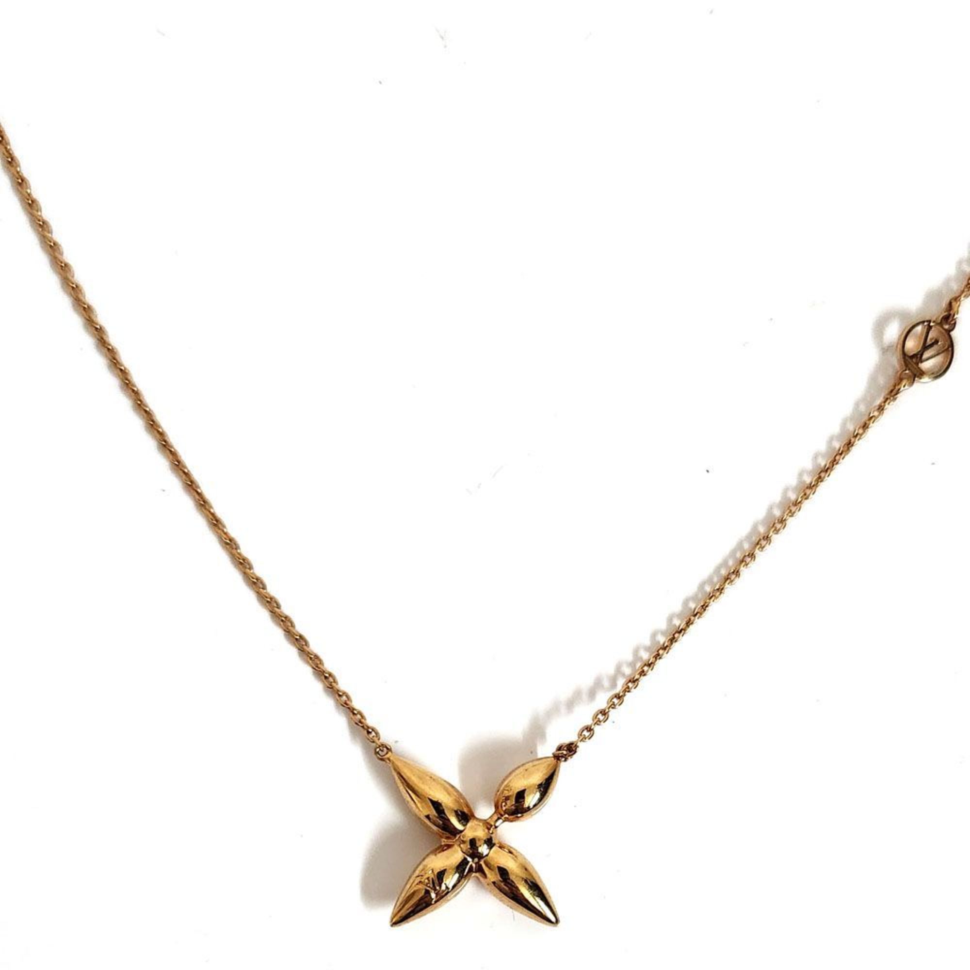 Louis Vuitton LOUISVUITTON Necklace Collier Louisette M00365 Pendant Women's Gold Metal