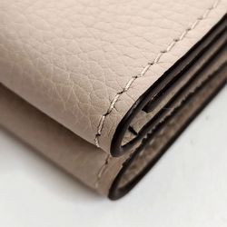 Louis Vuitton LOUIS VUITTON Portefeuille Lock M69340 Compact Wallet Tri-fold Greige Leather
