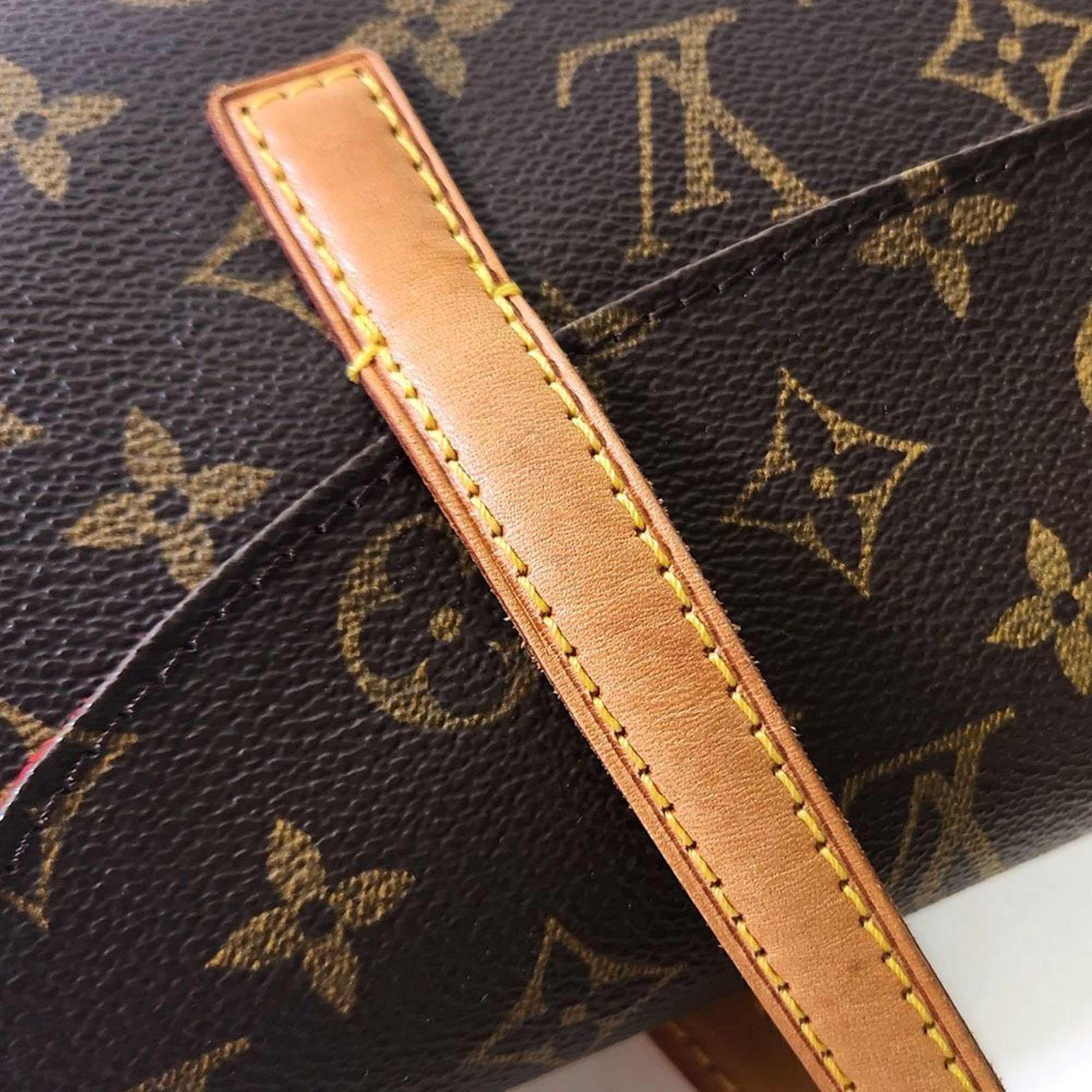 Louis Vuitton LOUISVUITTON Handbag Monogram Sonatine M51902 Women's Brown Tanned Leather Bag Back VUITTON