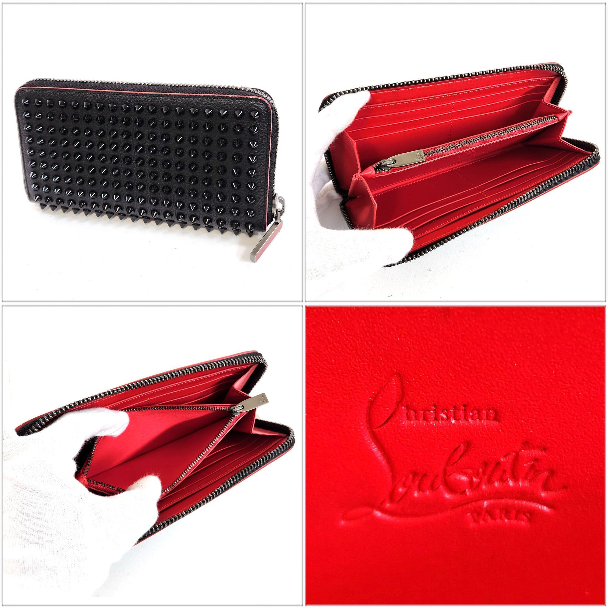 Christian Louboutin Panettone Long Wallet 1165044 Black Leather